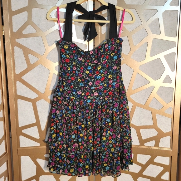 Betsey Johnson Dresses & Skirts - NWOT BETSEY JOHNSON Floral Ruffle Skater Halter Dress